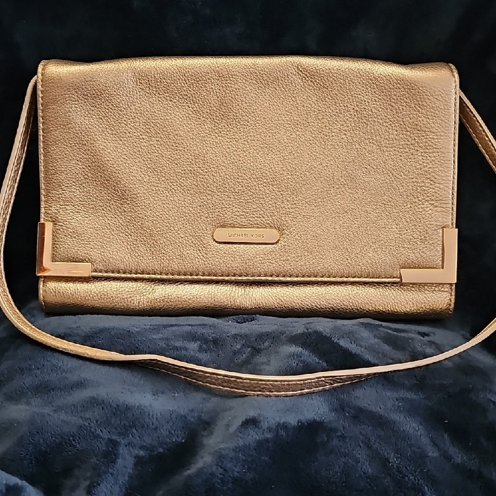Michael Kors Gold Leather Bag EUC